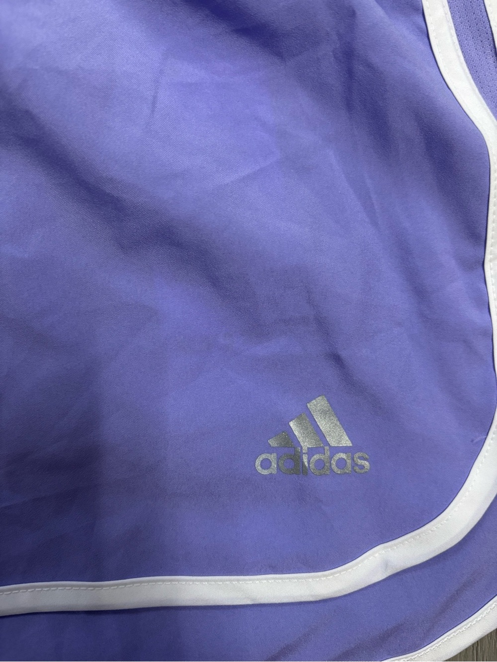 adidas Lavender Athletic Shorts with White Trim - Picture 2 of 4